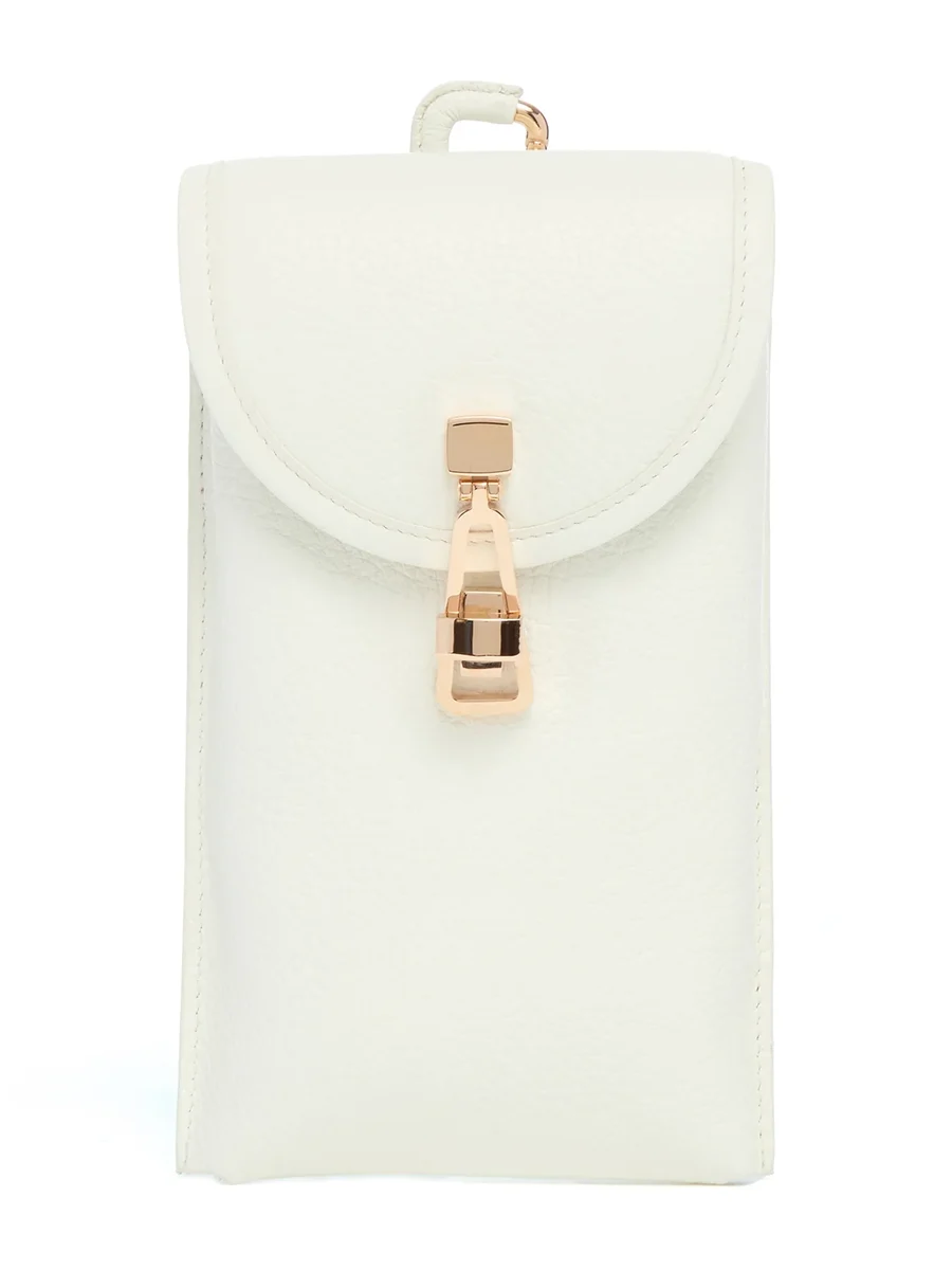 Gabriela Hearst Sunglasses Pouch in Ivory Textured Leather