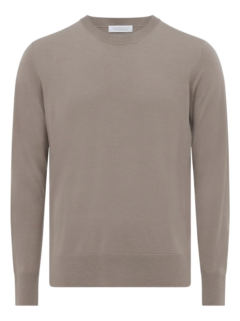 Gabriela Hearst Palco Knit Sweater in Oatmeal Merino Wool