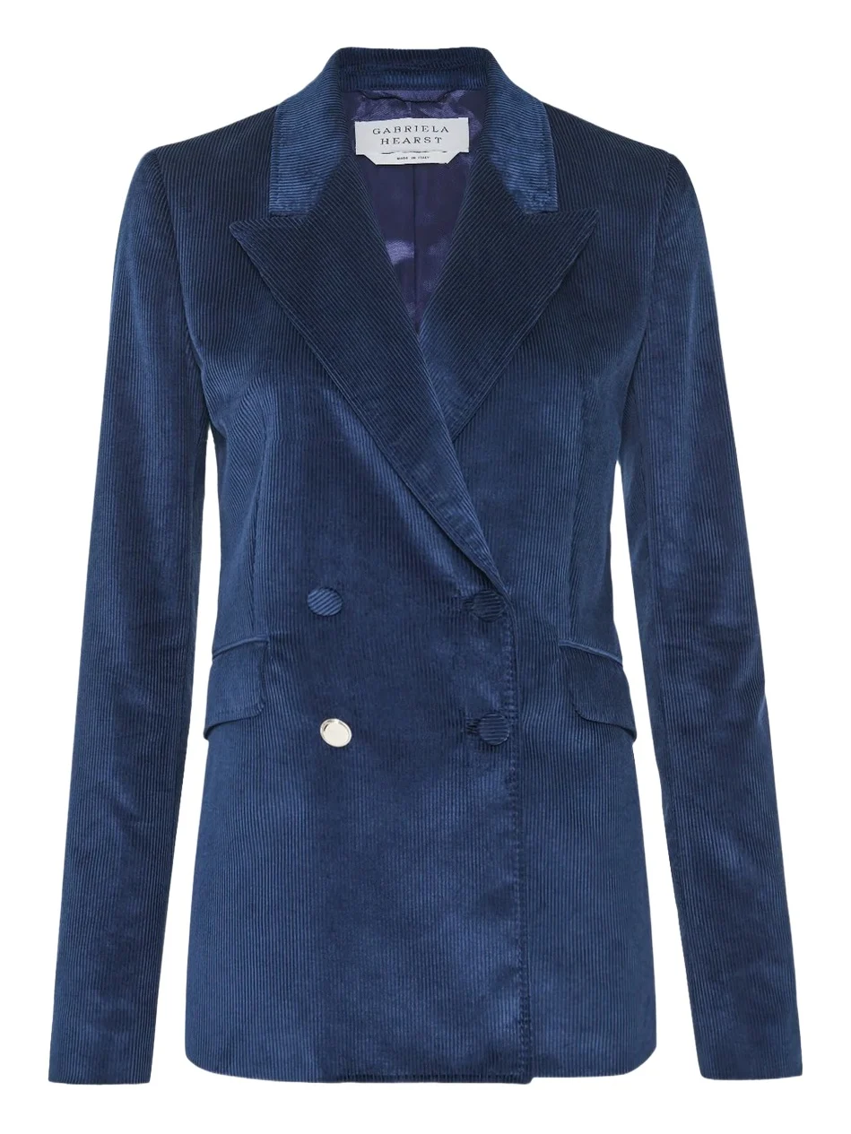 Angela Blazer in Electric Navy Sea Island Cotton Corduroy
