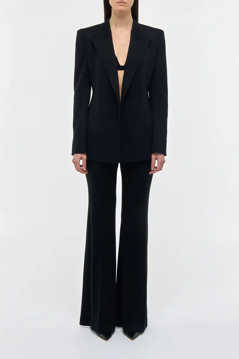 Gabriela Hearst Rhein Flare Pant in Black Cashmere Jersey | Thumbnail 2 Gabriela Hearst Rhein Flare Pant in Black Cashmere Jersey | Thumbnail 2