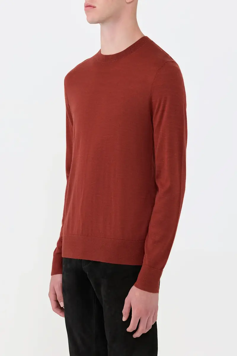 Gabriela Hearst Palco Knit Sweater in Burnt Sienna Merino Wool | Thumbnail 3