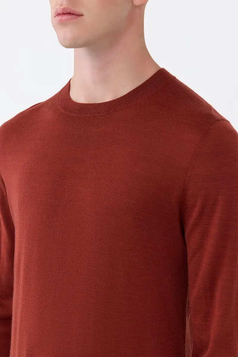 Gabriela Hearst Palco Knit Sweater in Burnt Sienna Merino Wool | Thumbnail 5