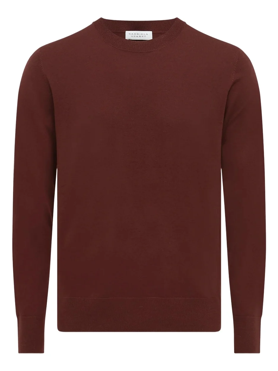 Palco Knit Sweater in Burnt Sienna Merino Wool Palco Knit Sweater in Burnt Sienna Merino Wool