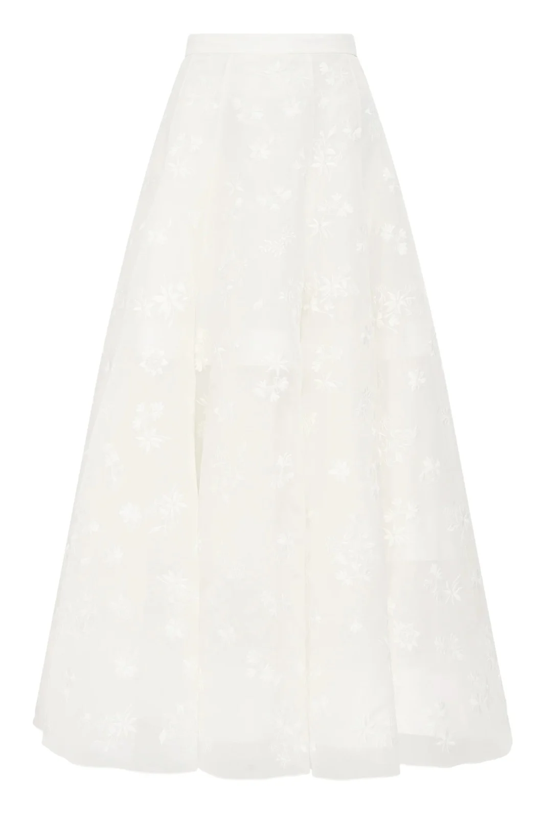 Sonya Mia's Flowers Maxi Skirt in Ivory Embroidered Silk Organza Sonya Mia's Flowers Maxi Skirt in Ivory Embroidered Silk Organza
