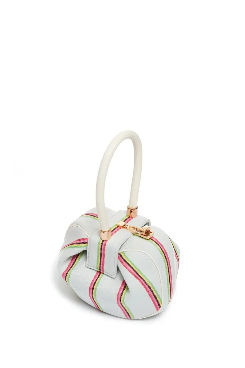 Gabriela Hearst Striped Demi Bag in Ivory Wool | Thumbnail 3