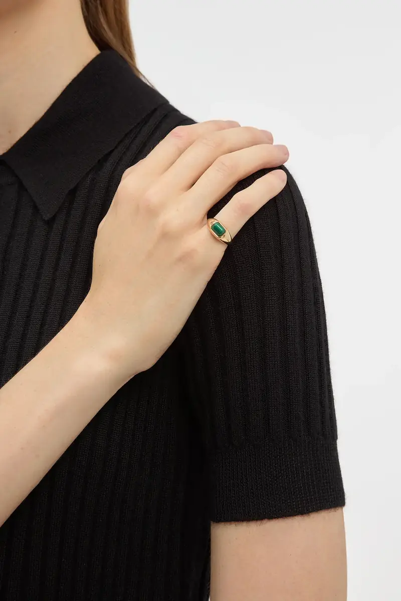 Gabriela Hearst Small Ring in 18K Yellow Gold & Malachite Stone | Thumbnail 2 Gabriela Hearst Small Ring in 18K Yellow Gold & Malachite Stone | Thumbnail 2