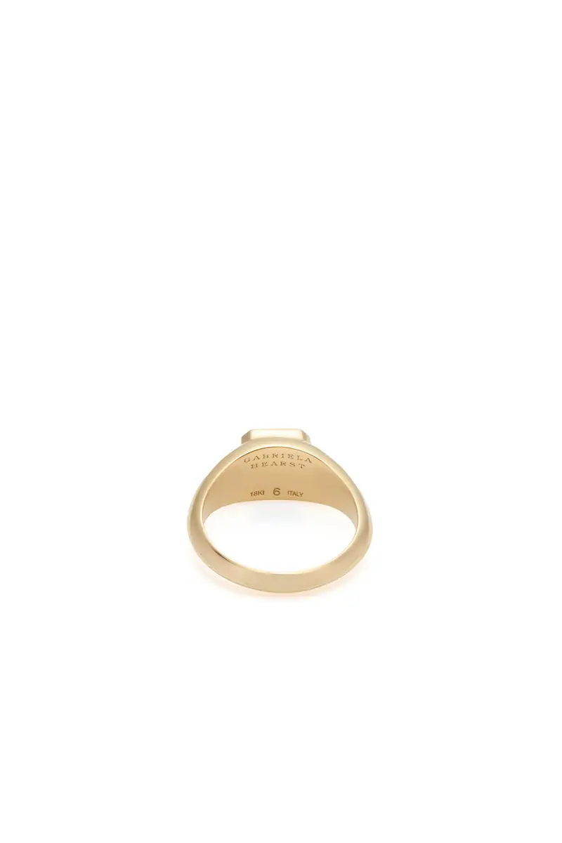 Gabriela Hearst Small Ring in 18K Yellow Gold & Malachite Stone | Thumbnail 4 Gabriela Hearst Small Ring in 18K Yellow Gold & Malachite Stone | Thumbnail 4