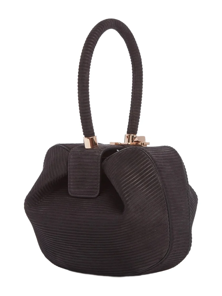 Nina Bag in Chocolate Corded Suede Nina Bag in Chocolate Corded Suede