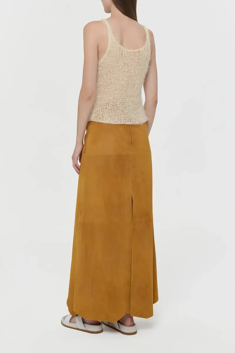 Gabriela Hearst Talor Raw Cut Maxi Skirt in Cashew Suede | Thumbnail 6 Gabriela Hearst Talor Raw Cut Maxi Skirt in Cashew Suede | Thumbnail 6