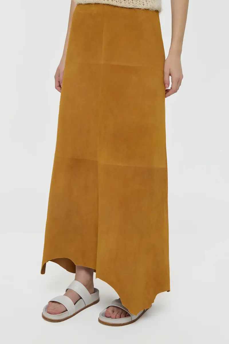 Gabriela Hearst Talor Raw Cut Maxi Skirt in Cashew Suede | Thumbnail 7 Gabriela Hearst Talor Raw Cut Maxi Skirt in Cashew Suede | Thumbnail 7