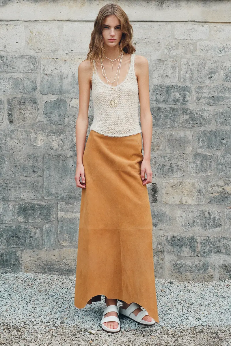 Gabriela Hearst Talor Raw Cut Maxi Skirt in Cashew Suede | Thumbnail 8 Gabriela Hearst Talor Raw Cut Maxi Skirt in Cashew Suede | Thumbnail 8