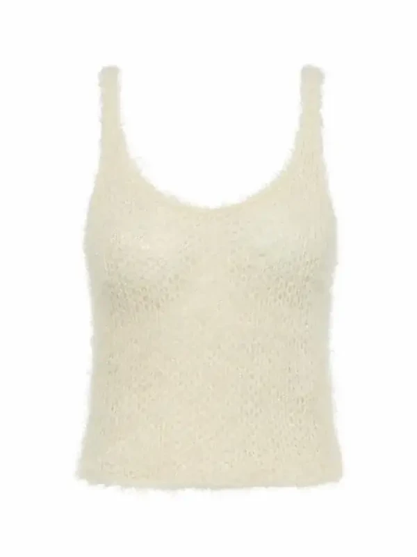 Nur Knit Tank Top in Off White Silk Cashmere Nur Knit Tank Top in Off White Silk Cashmere