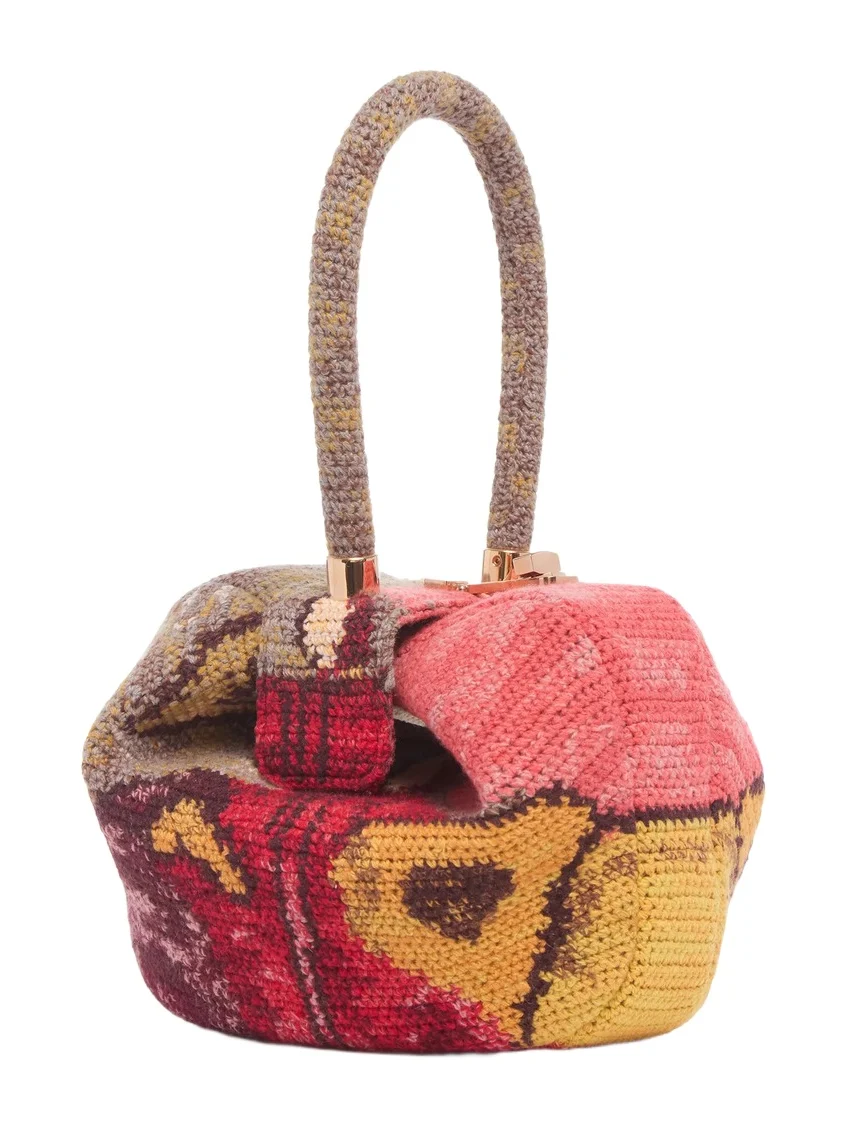 Gabriela Hearst Nina Bag in Fire Multi Crochet Cashmere