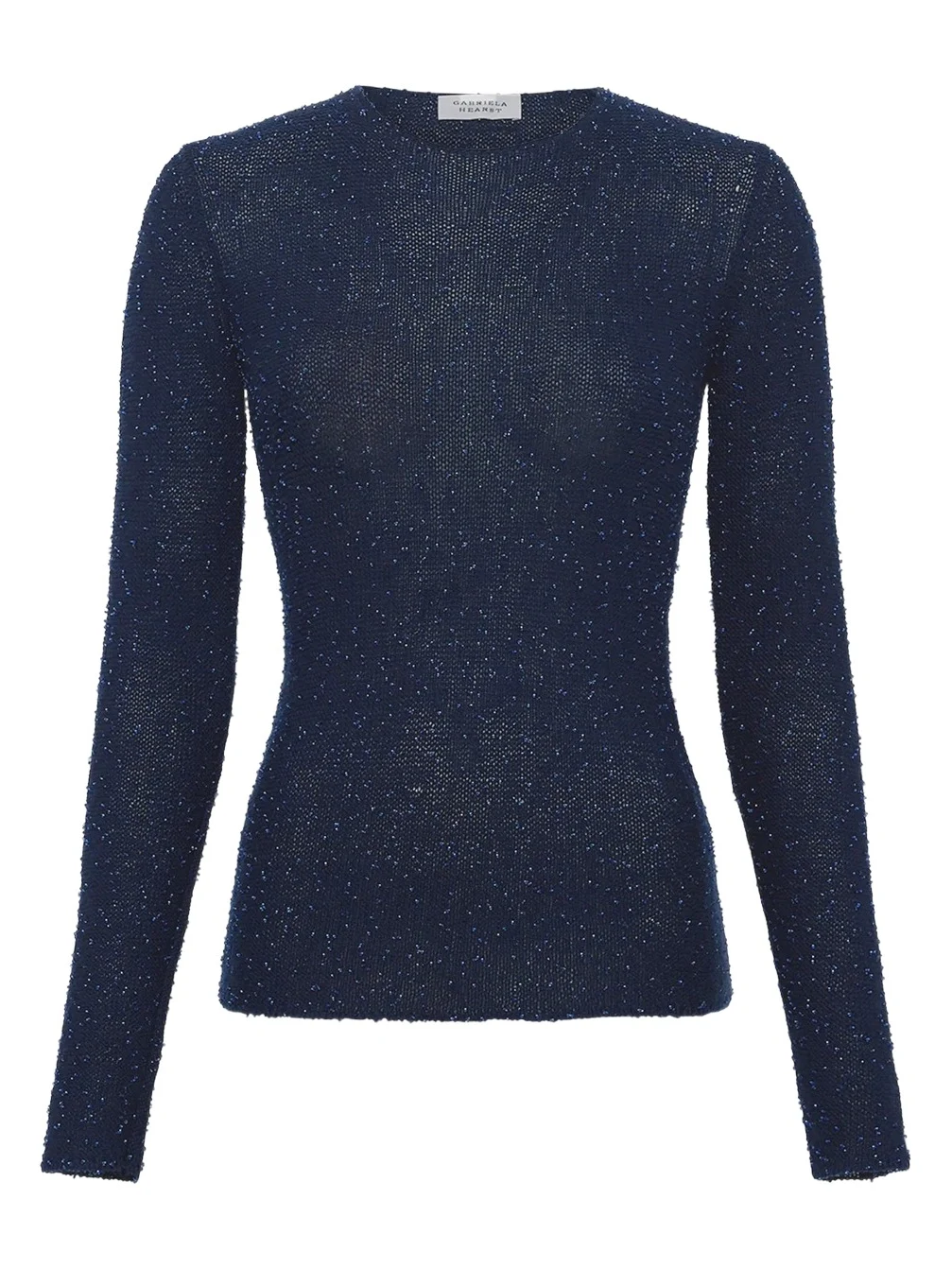 Nello Knit Sweater in Electric Navy Beaded Cashmere Silk Nello Knit Sweater in Electric Navy Beaded Cashmere Silk