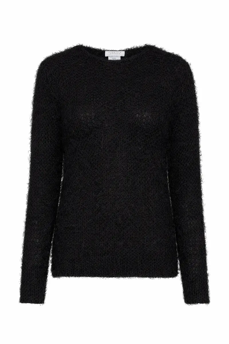 Gabriela Hearst Zoharin Knit Sweater in Black Silk Cashmere | Image 1 Gabriela Hearst Zoharin Knit Sweater in Black Silk Cashmere | Image 1