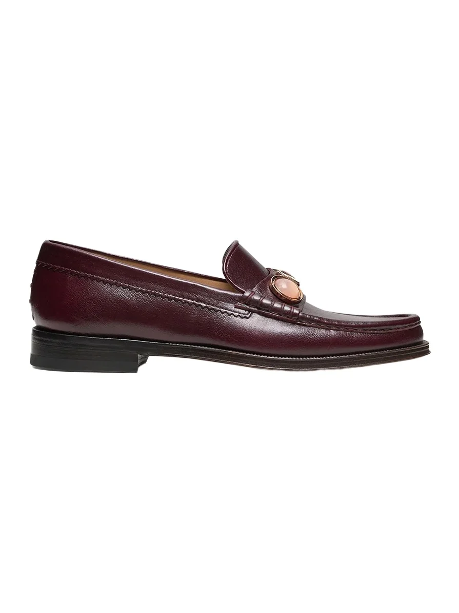 Melchora Stone Loafer in Bordeaux Leather Melchora Stone Loafer in Bordeaux Leather