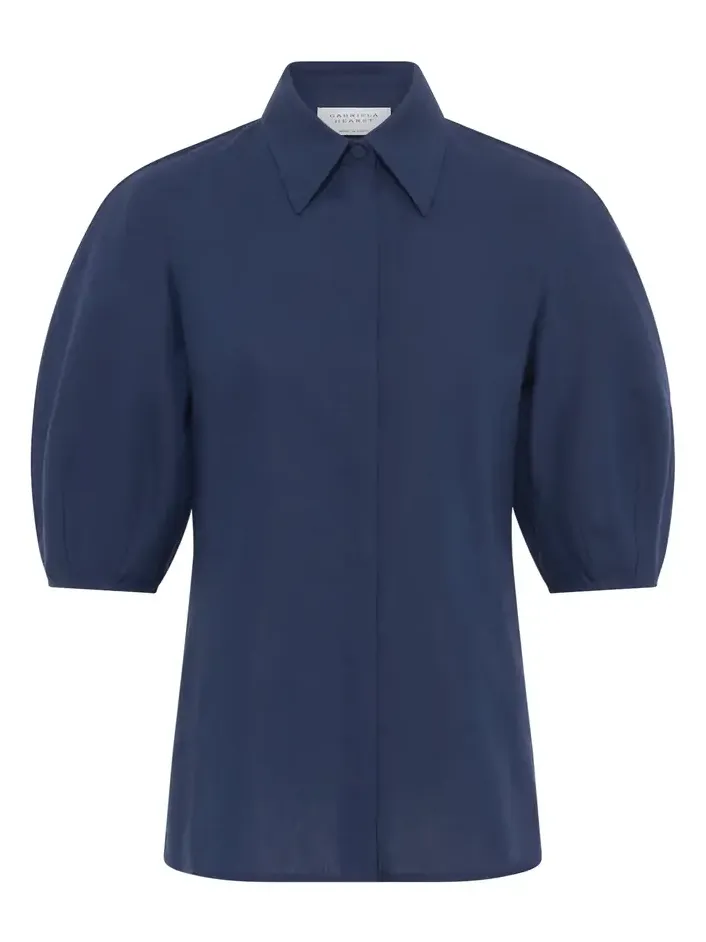 Sansi Top in Electric Navy Aloe Linen Sansi Top in Electric Navy Aloe Linen