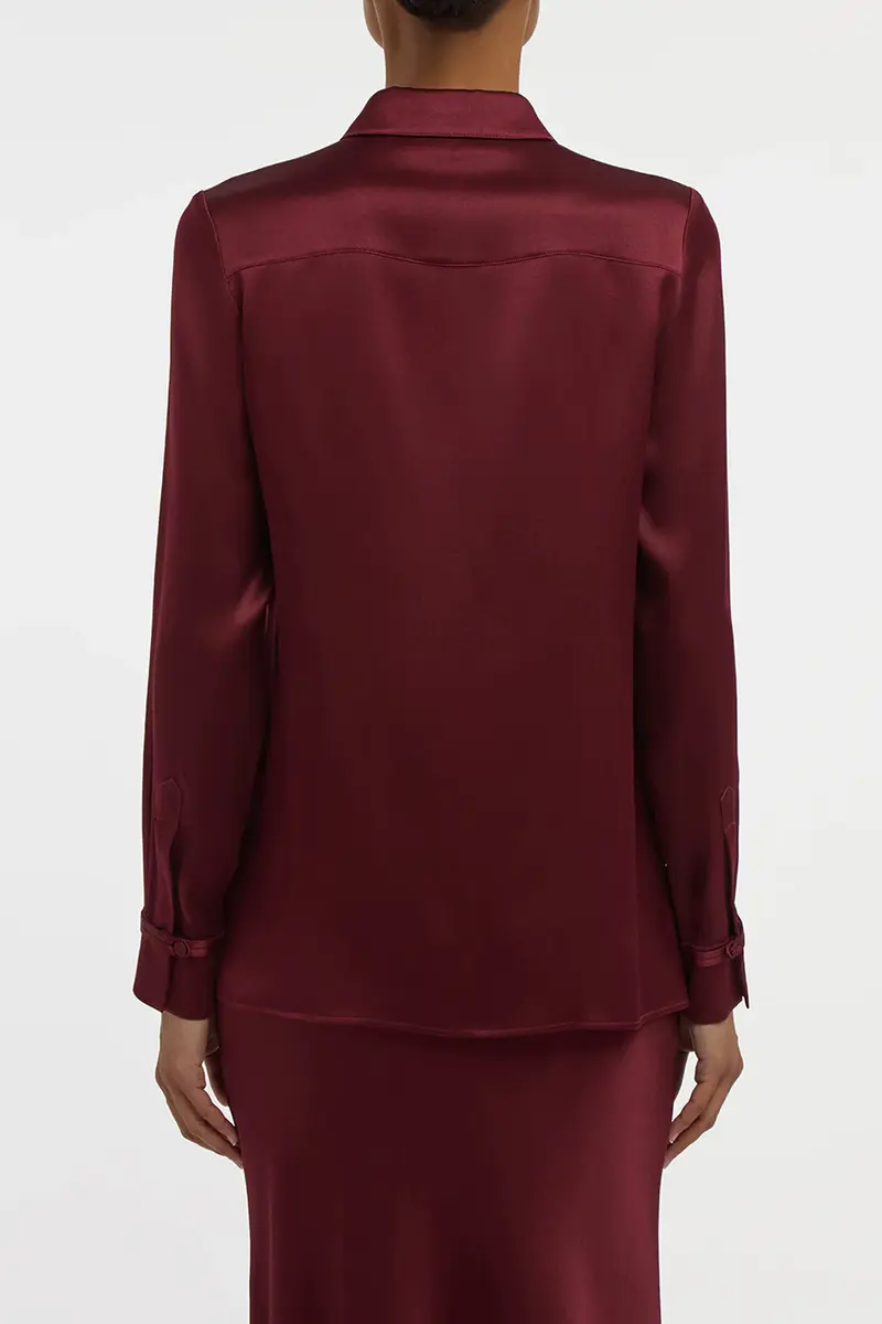Gabriela Hearst Cruz Shirt in Bordeaux Silk Satin | Thumbnail 4 Gabriela Hearst Cruz Shirt in Bordeaux Silk Satin | Thumbnail 4