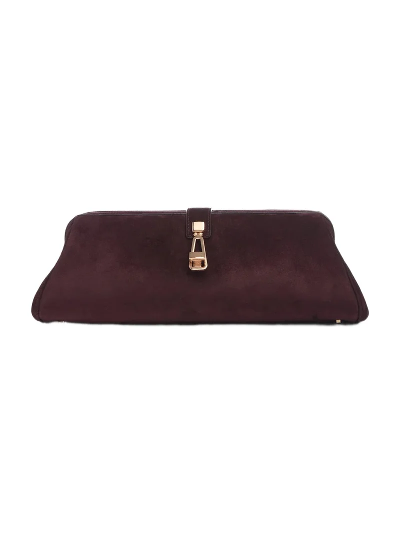 Paola Clutch in Bordeaux Suede