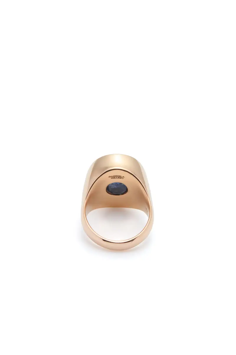 Gabriela Hearst Signet Ring in 18K Rose Gold & Turquoise Stone with Blue Sapphire | Thumbnail 3 Gabriela Hearst Signet Ring in 18K Rose Gold & Turquoise Stone with Blue Sapphire | Thumbnail 3