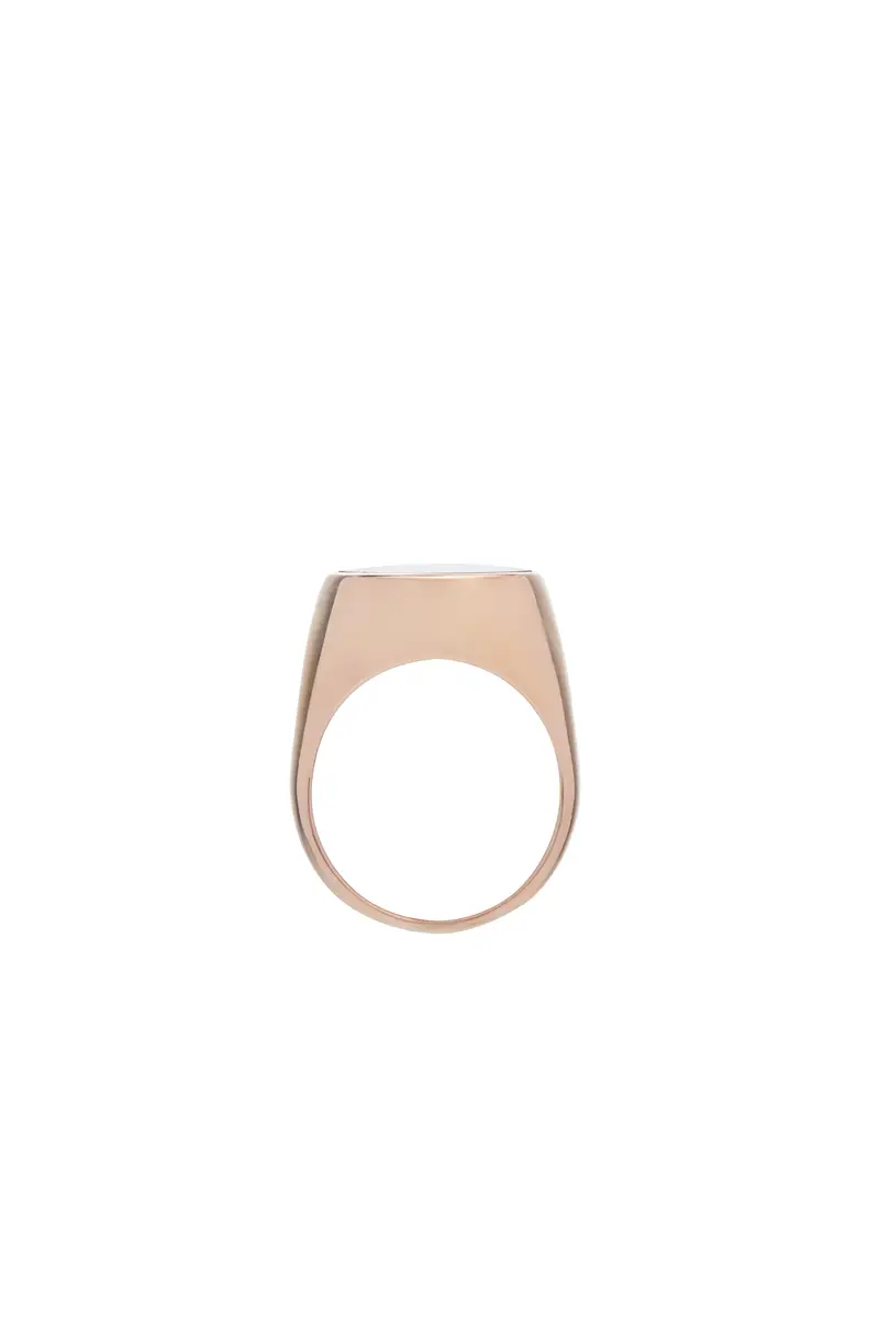Gabriela Hearst Signet Ring in 18K Rose Gold & Turquoise Stone with Blue Sapphire | Thumbnail 4 Gabriela Hearst Signet Ring in 18K Rose Gold & Turquoise Stone with Blue Sapphire | Thumbnail 4
