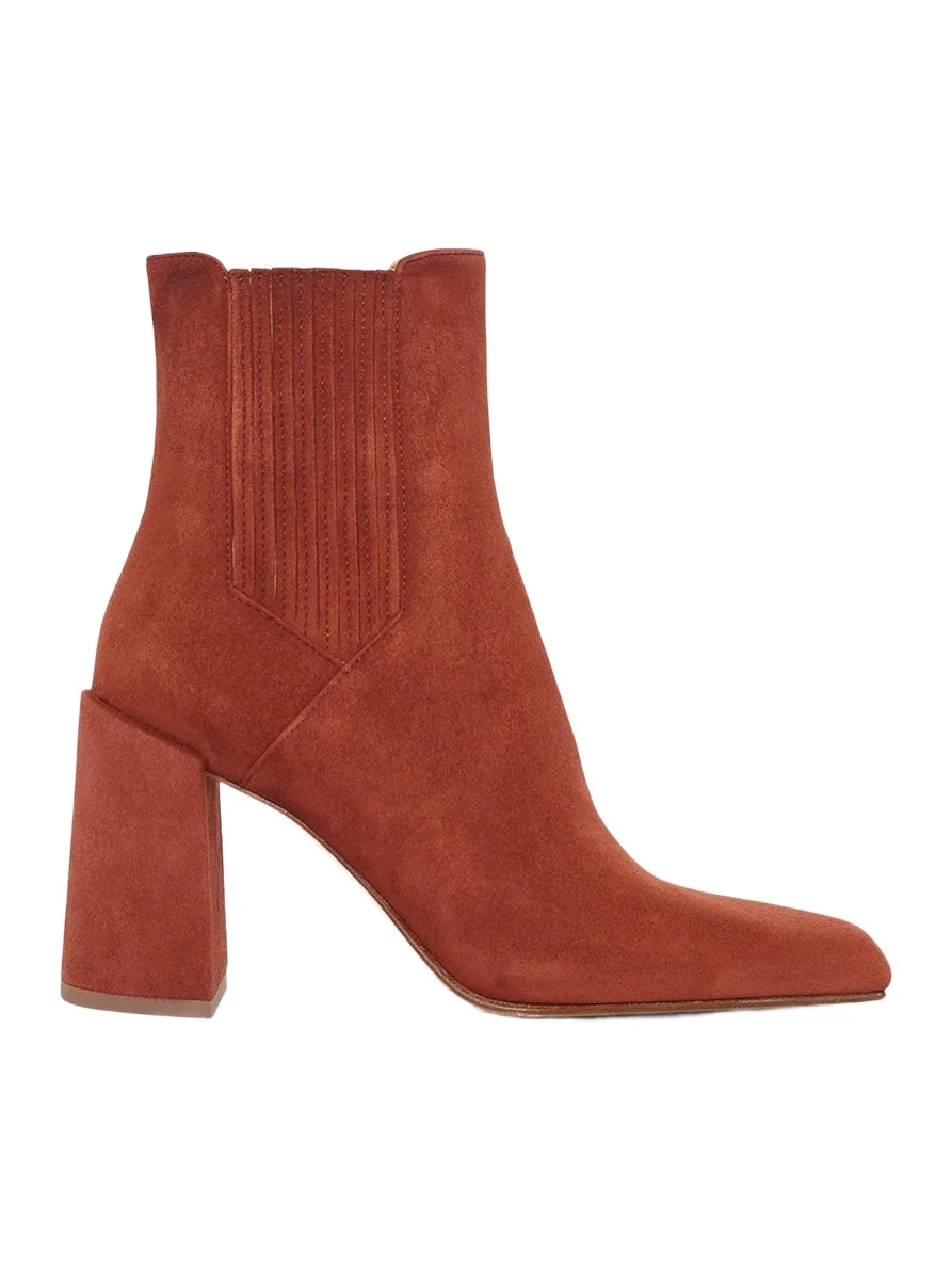 Gabriela Hearst Luke High Heel Ankle Boot in Burnt Sienna Suede