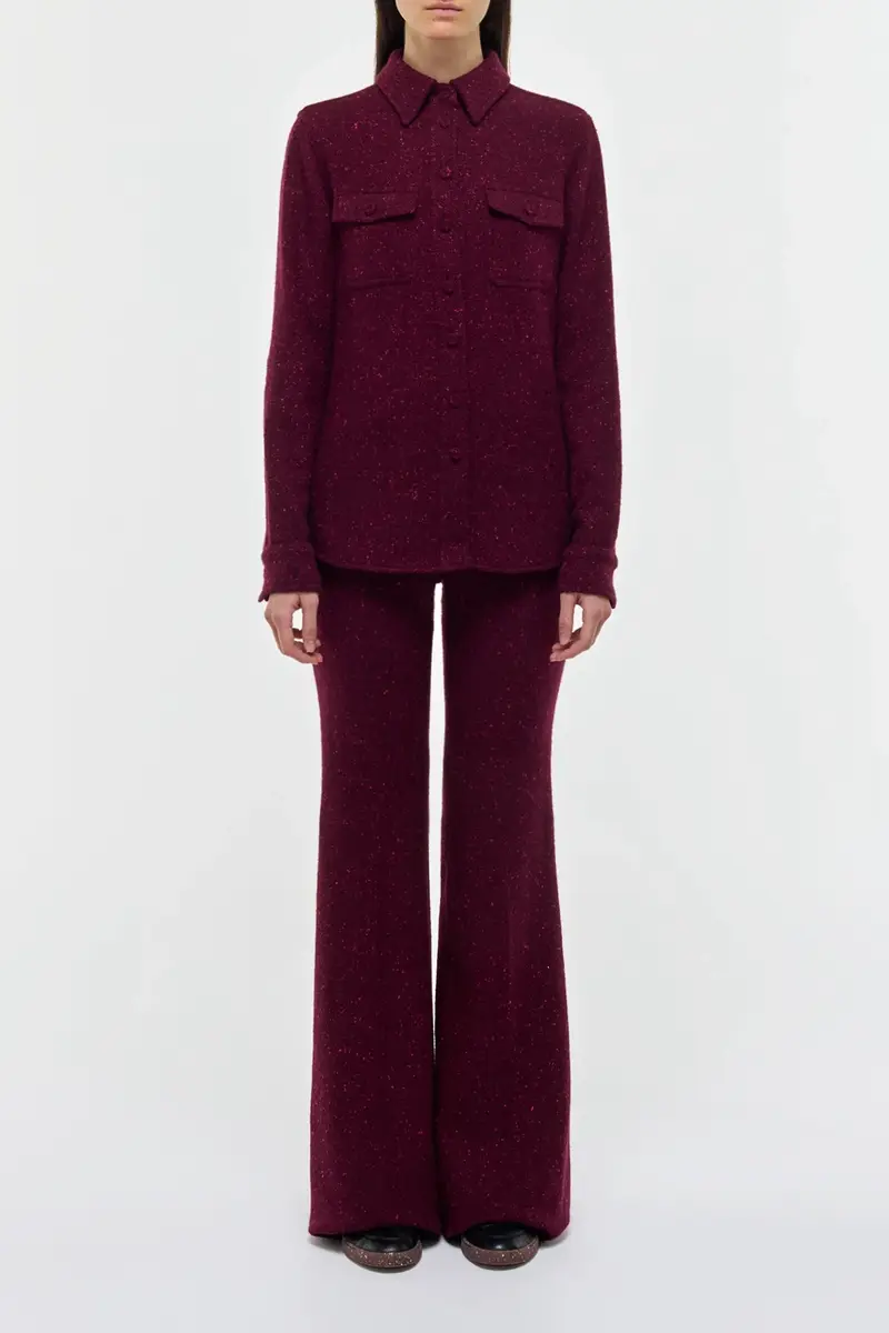 Gabriela Hearst John Austin Shirt in Bordeaux Speckled Cashmere | Thumbnail 2 Gabriela Hearst John Austin Shirt in Bordeaux Speckled Cashmere | Thumbnail 2