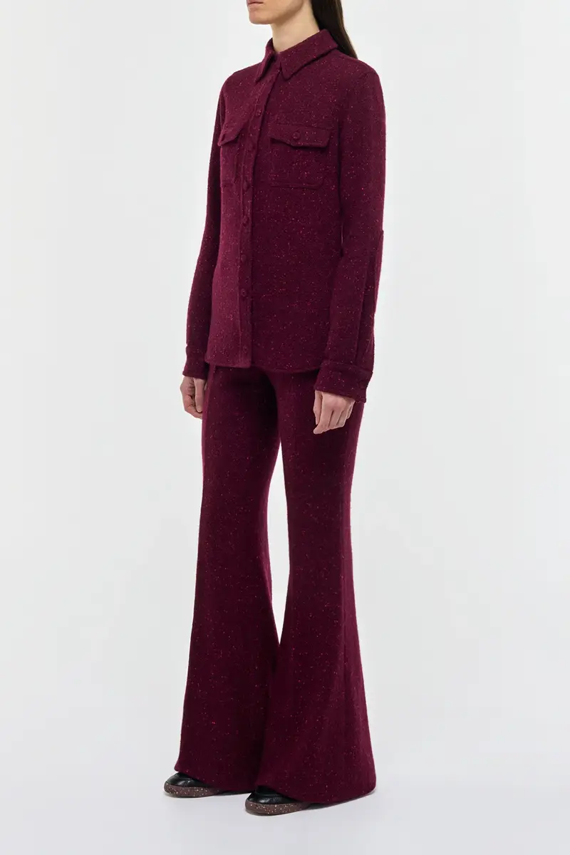 Gabriela Hearst John Austin Shirt in Bordeaux Speckled Cashmere | Thumbnail 3 Gabriela Hearst John Austin Shirt in Bordeaux Speckled Cashmere | Thumbnail 3