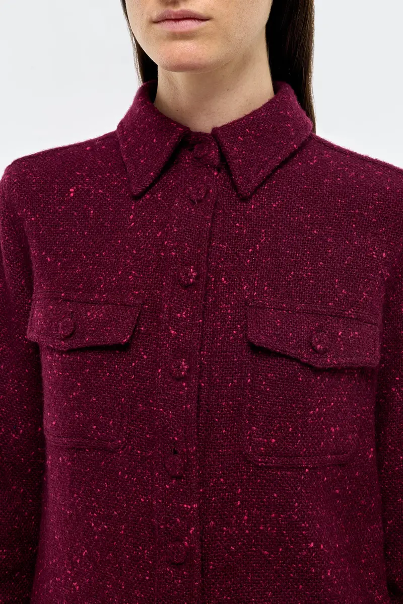 Gabriela Hearst John Austin Shirt in Bordeaux Speckled Cashmere | Thumbnail 5 Gabriela Hearst John Austin Shirt in Bordeaux Speckled Cashmere | Thumbnail 5