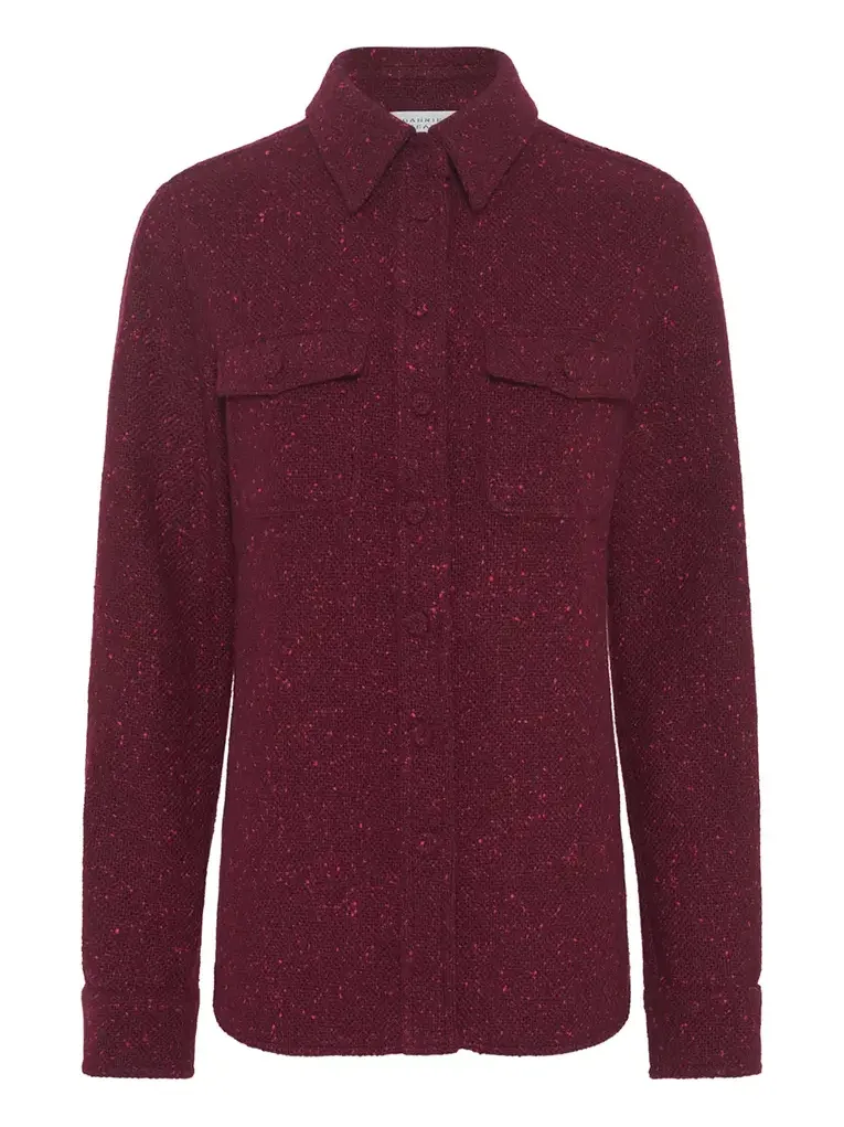John Austin Shirt in Bordeaux Speckled Cashmere
