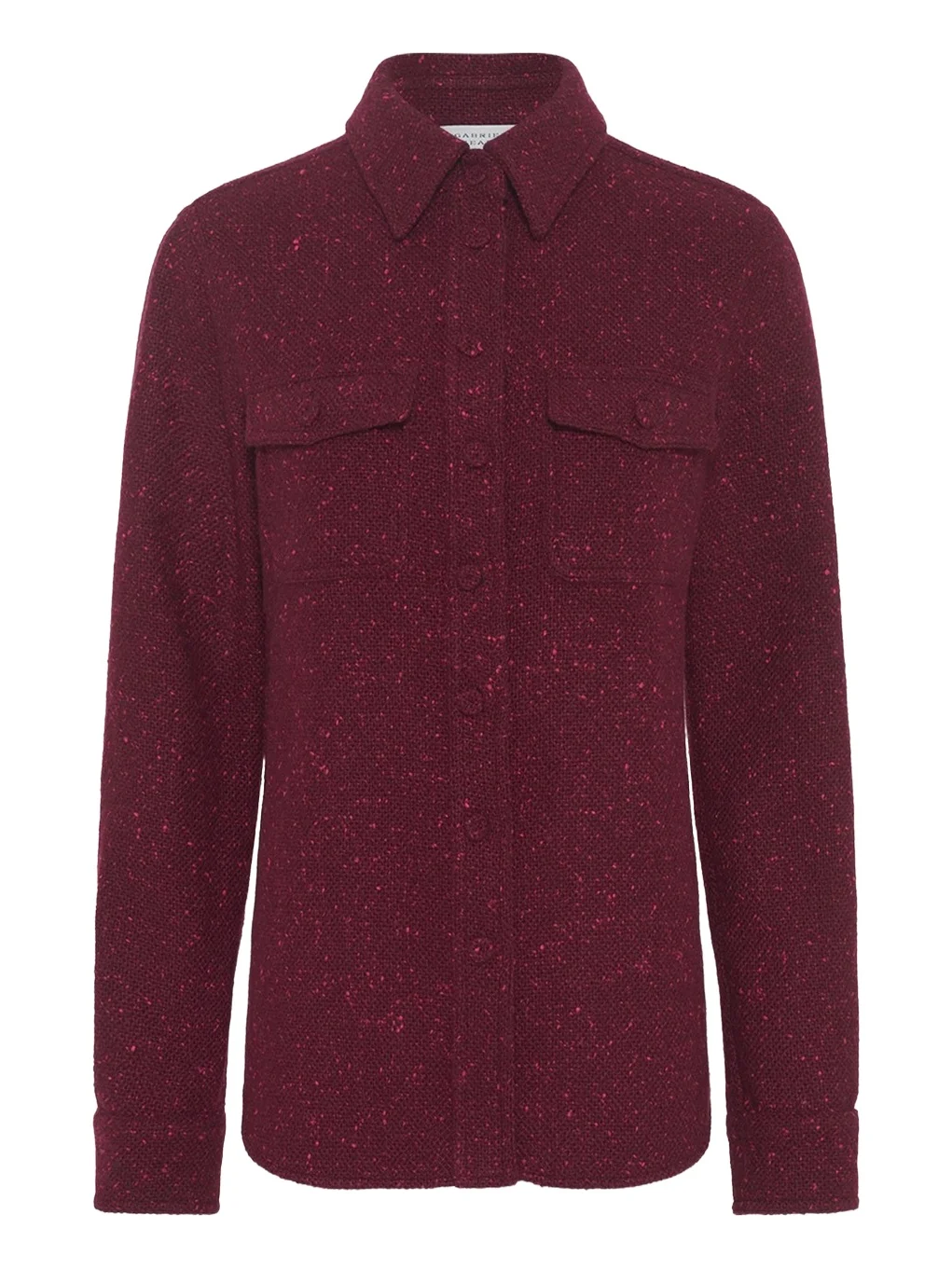 Gabriela Hearst John Austin Shirt in Bordeaux Speckled Cashmere