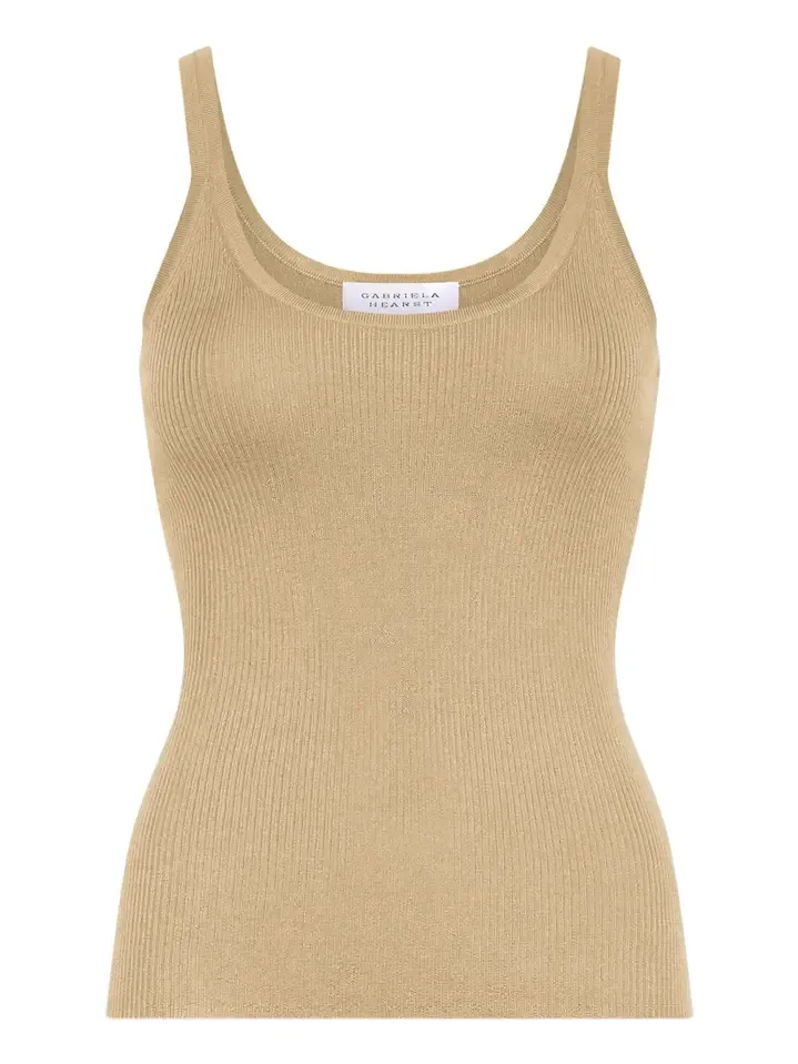 Cinxia Knit Tank Top in Hay Cashmere Silk