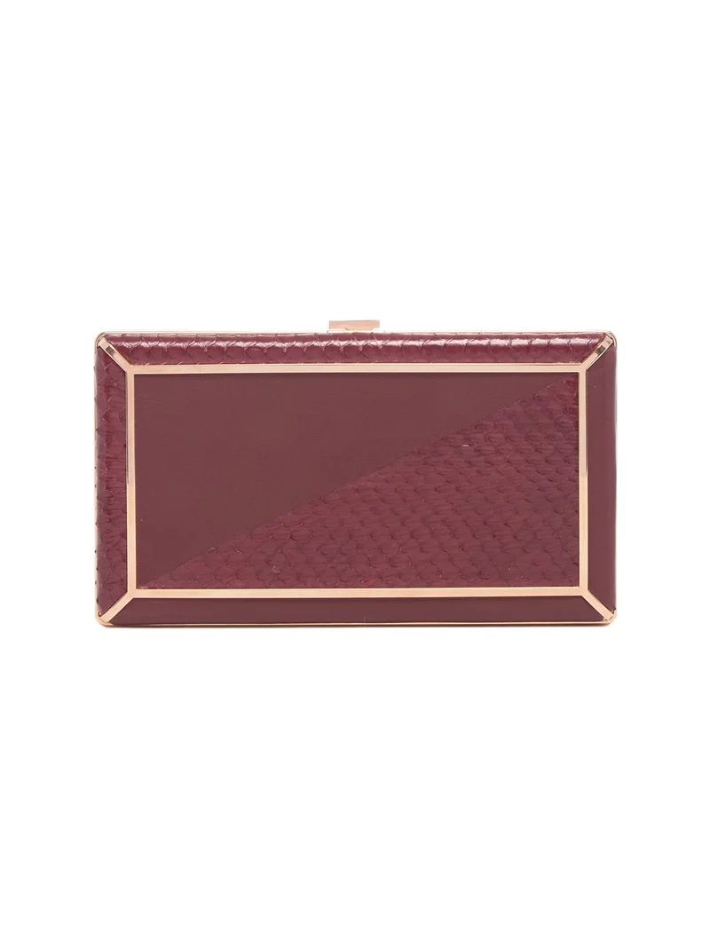 Gabriela Hearst Callas Clutch in Bordeaux Snakeskin & Nappa Leather