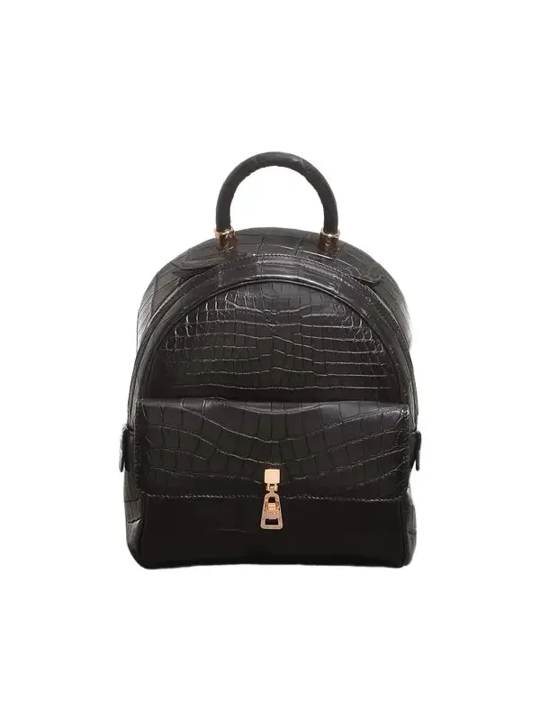Gabriela Hearst Mini Billie Backpack in Black Crocodile Leather