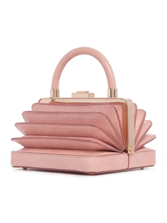 Gabriela Hearst Diana Bag in Pink Snakeskin