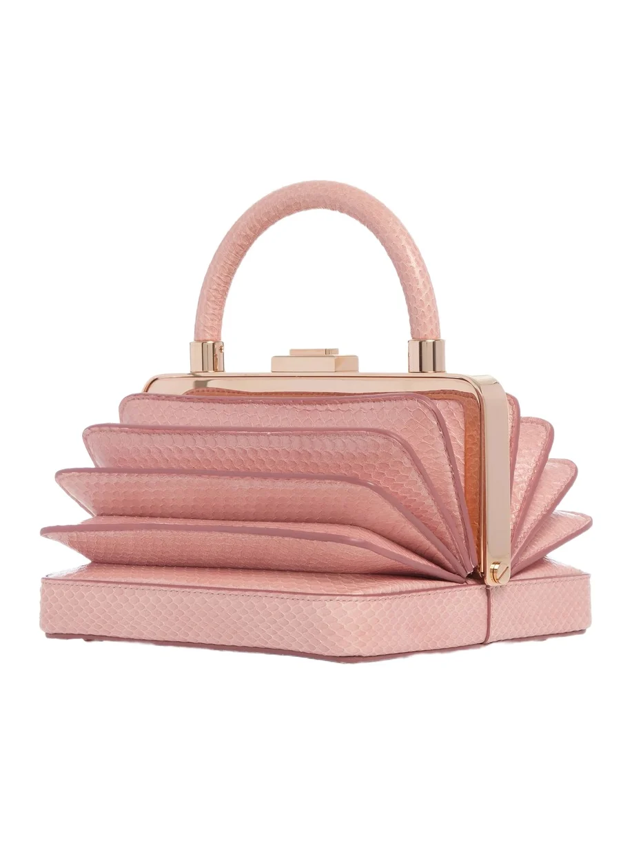 Gabriela Hearst Diana Bag in Pink Snakeskin