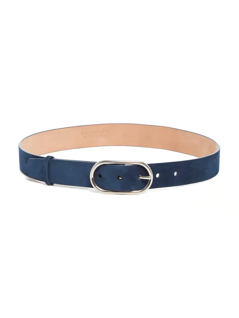 Link Buckle Belt in Navy Suede Link Buckle Belt in Navy Suede