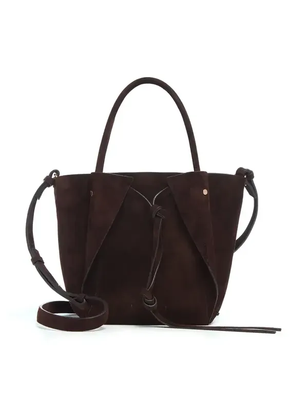 Small Marija Tote Bag in Chocolate Suede Small Marija Tote Bag in Chocolate Suede