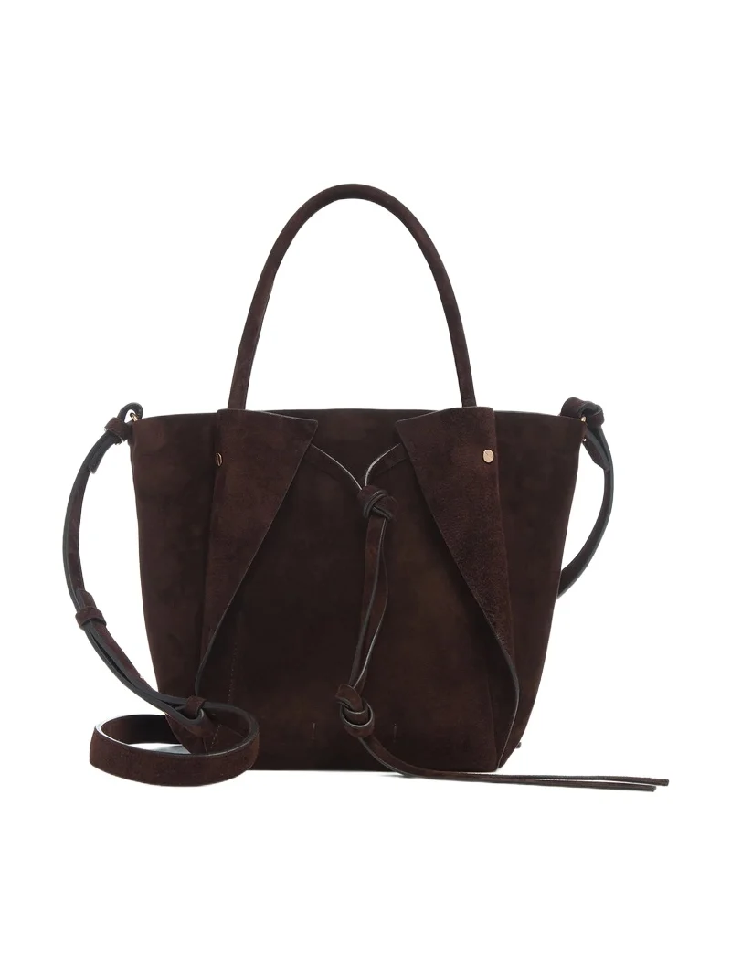 Small Marija Tote Bag in Chocolate Suede Small Marija Tote Bag in Chocolate Suede