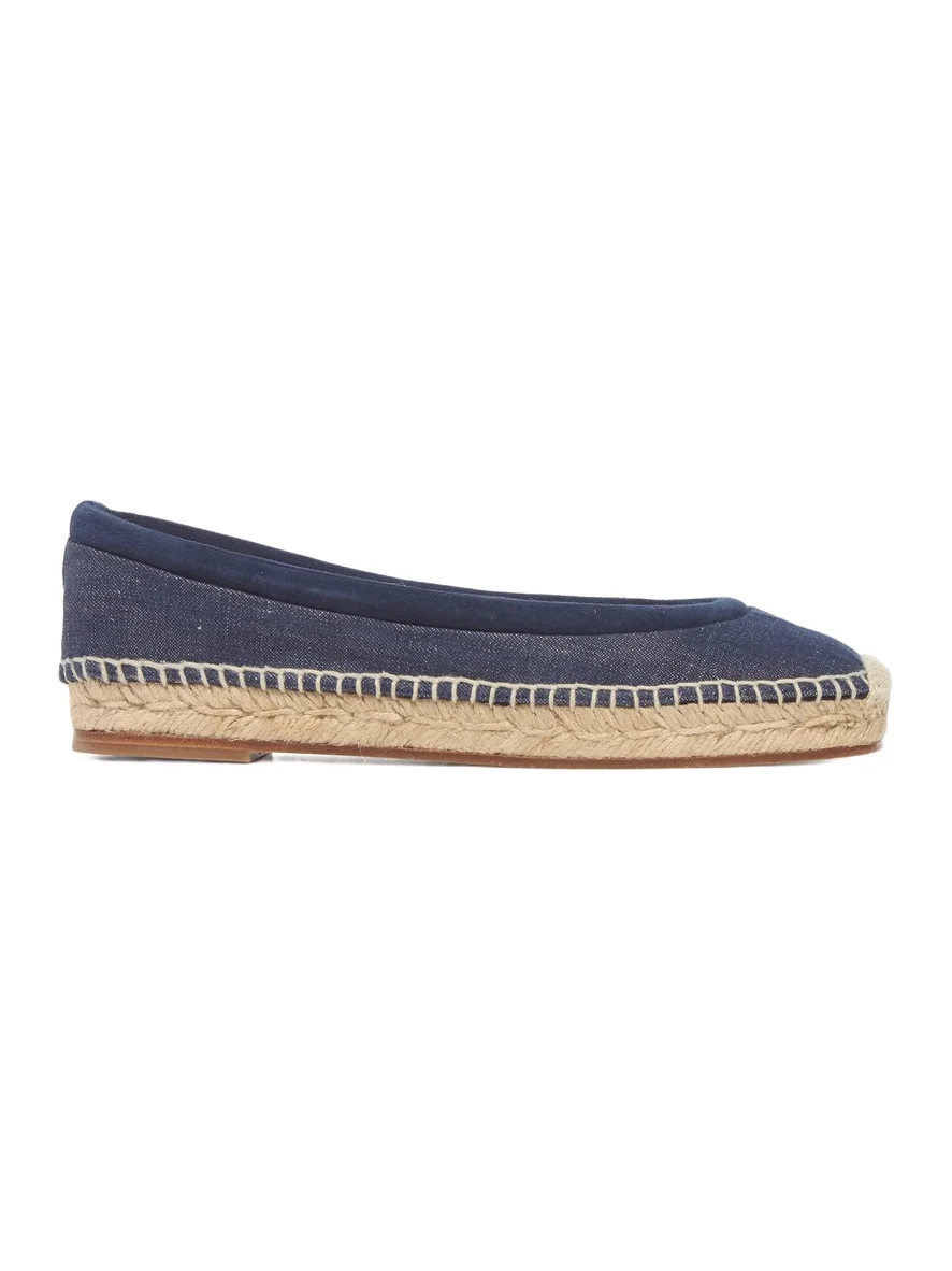 Gabriela Hearst Chariot Espadrille in Recycled Cotton Linen Denim & Suede