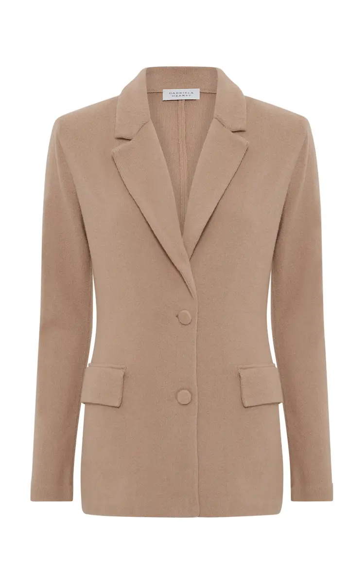 Gabriela Hearst Zander Knit Jacket in Camel Brushed Cashmere | Image 1 Gabriela Hearst Zander Knit Jacket in Camel Brushed Cashmere | Image 1