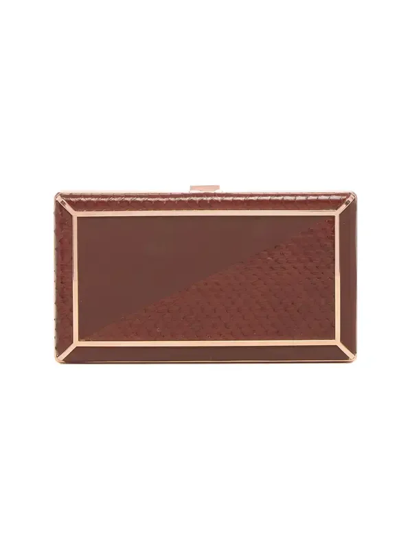 Callas Clutch in Chocolate Snakeskin & Nappa Leather Callas Clutch in Chocolate Snakeskin & Nappa Leather