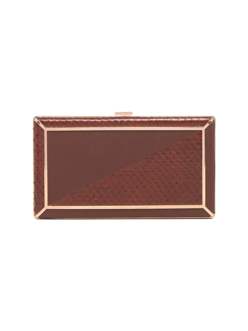 Callas Clutch in Chocolate Snakeskin & Nappa Leather Callas Clutch in Chocolate Snakeskin & Nappa Leather