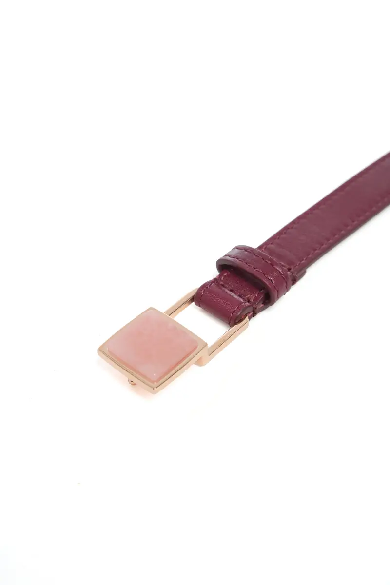 Gabriela Hearst Nina Stone Belt in Bordeaux Leather | Thumbnail 2