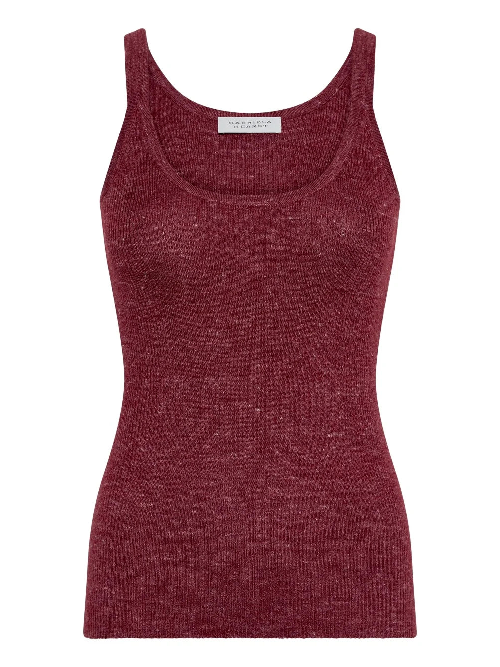 Gabriela Hearst Cinxia Knit Tank Top in Bordeaux Cashmere Silk with Hemp