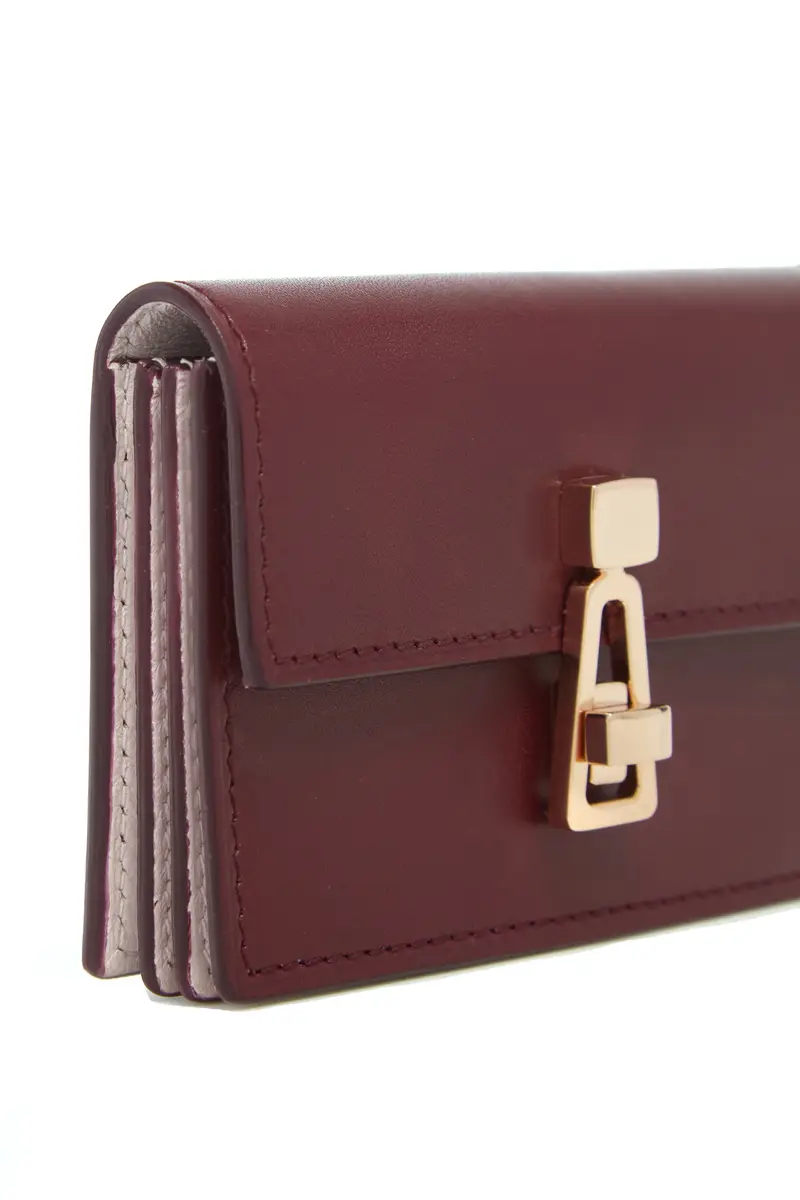 Gabriela Hearst Concertina Card Wallet in Bordeaux & Pink Leather | Thumbnail 5