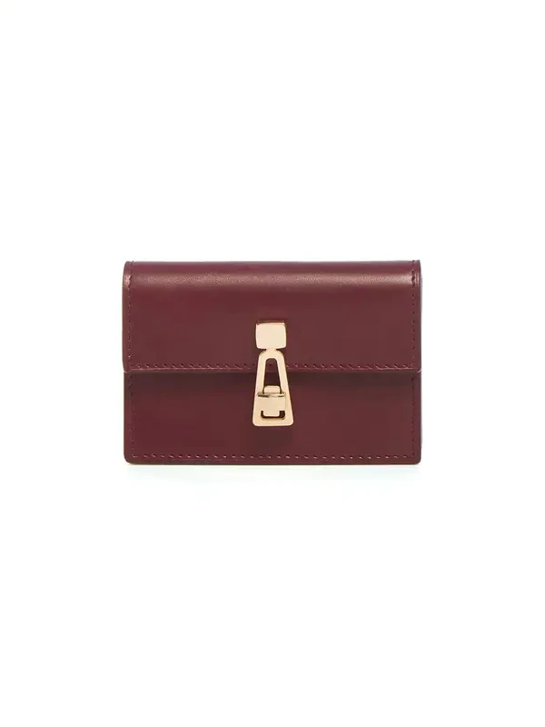 Gabriela Hearst Concertina Card Wallet in Bordeaux & Pink Leather