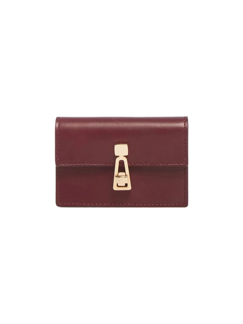 Gabriela Hearst Concertina Card Wallet in Bordeaux & Pink Leather