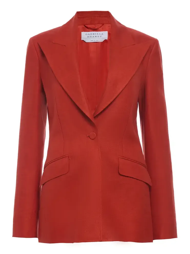 Gabriela Hearst Leiva Blazer in Antelope Orange Linen Twill