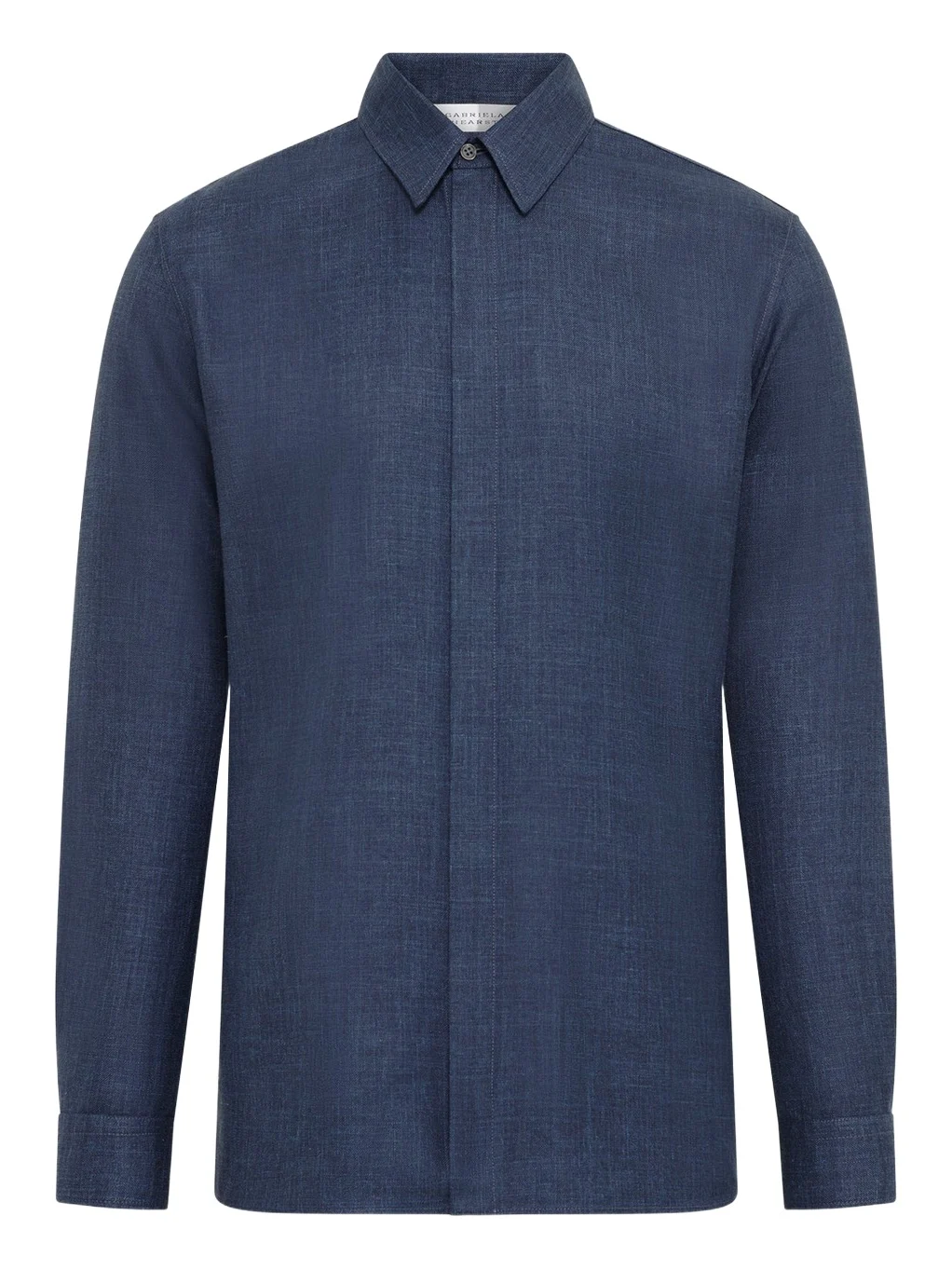 Gabriela Hearst Nicolas Shirt in Denim Virgin Wool Silk with Linen